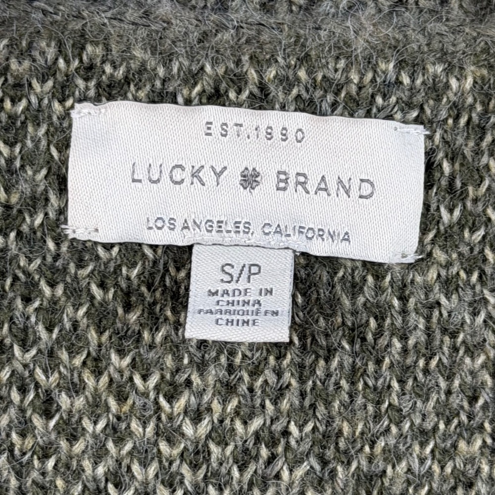 Lucky Brand Womens Camo Cardigan Sweater Button Front Longline Small Teacher - Picture 6 of 11